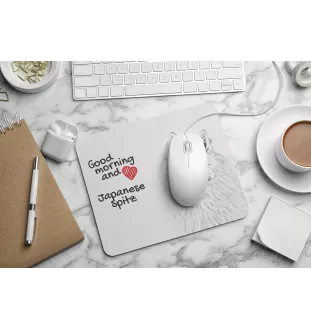 Japanese Spitz, Nihon Supittsu - mouse pad with print, personalized dog-themed mouse pad, unique gadget for an office worker by Art-Dog brand