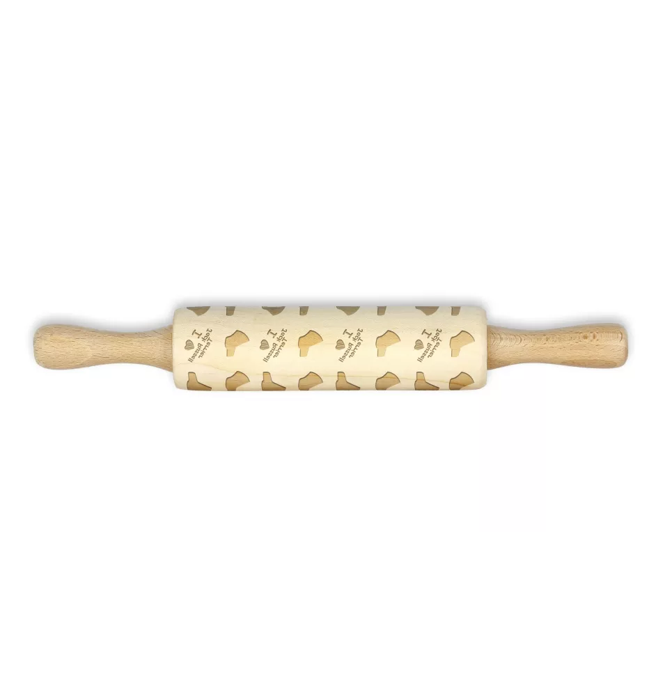 Jack Russell Terrier - small rolling pin with a dog pattern, a rolling pin for children's dough, decorating ceramic clay by Art-Dog brand
