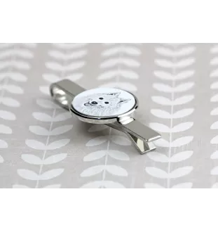 Japanese Spitz, Nihon Supittsu - tie clip with a dog, personalized tie clip, a unique gift for a man from the Art-Dog brand