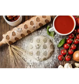 Japanese Chin, Japanese Spaniel - patterned rolling pin with a dog, rolling pin for dough and ceramics, a gift for a pastry chef from the Art-Dog brand