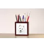 Japanese Spitz, Nihon Supittsu - pen holder with a dog, desk organizer with a print, personalized desk decoration from the Art-Dog brand.