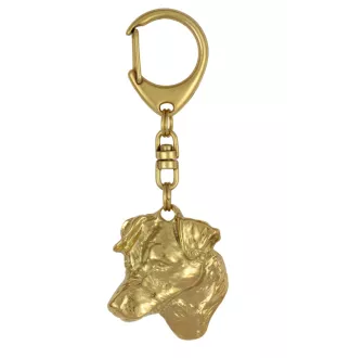 Jack Russell Terrier - keychain and necklace with a dog in a box, high-quality gold-plated product, Art-Dog brand