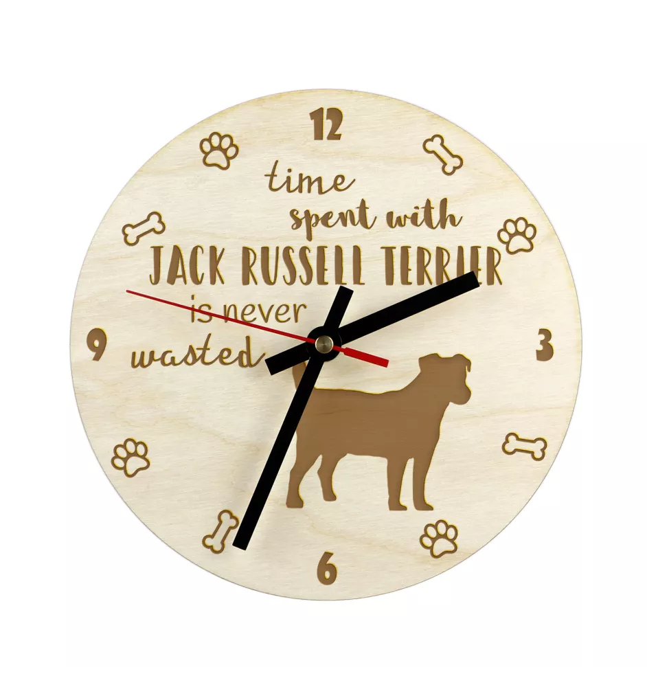 Jack Russell Terrier - clock with a dog, wooden clock, wall clock for dog lovers, clock for desk and shelf, Art-Dog