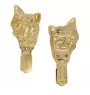 Japanese Chin, Japanese Spaniel - brooch with a clip, gold-plated holder for a race number, elegant dog show pin from Art-Dog brand