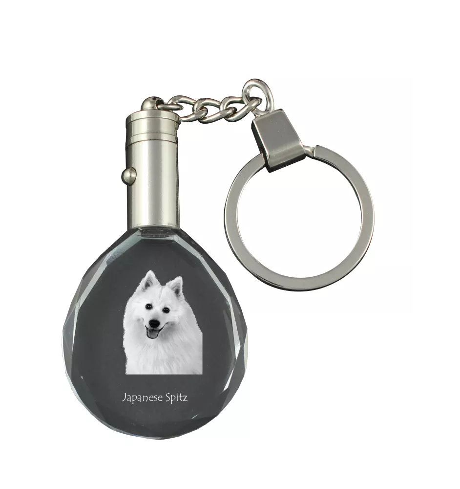 Japan-Spitz, Japanischer Spitz, Nihon Supittsu - Anhänger mit einem Foto eines Hundes, Schlüsselanhänger aus Kristall in einer Geschenkbox, ein einzigartiges Geschenk von Art-Dog