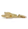Japanese Chin, Japanese Spaniel - brooch with a clip, gold-plated holder for a race number, elegant dog show pin from Art-Dog brand