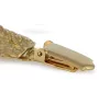 Japanese Chin, Japanese Spaniel - brooch with a clip, gold-plated holder for a race number, elegant dog show pin from Art-Dog brand