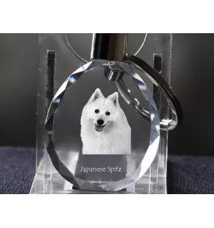 Japan-Spitz, Japanischer Spitz, Nihon Supittsu - Anhänger mit einem Foto eines Hundes, Schlüsselanhänger aus Kristall in einer Geschenkbox, ein einzigartiges Geschenk von Art-Dog