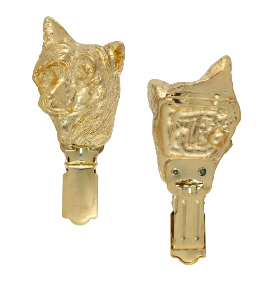 Japan Chin - Brosche mit Clip, vergoldeter Startnummernhalter, Geschenk für Hundeausstellung der Marke Art-Dog