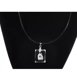 Japan-Spitz, Japanischer Spitz, Nihon Supittsu - Kristallanhänger für Hunde, Foto-Halskette, einzigartiger Schmuck von Art-Dog