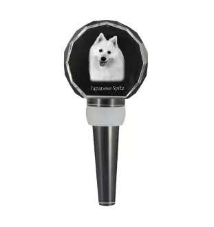 Spitz japonais - Bouchon de bouteille en cristal, bouchon de vin unique avec photo, cadeau personnalisé pour sommelier par la marque Art-Dog