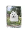 Japan-Spitz, Japanischer Spitz, Nihon Supittsu - Kristall mit einem Hundebild, Bild im Glas, moderne Ausstellung des Art-Dog-Bildes.