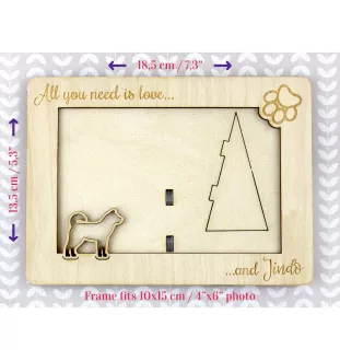 Jindo coréen, spitz coréen de Jindo - Cadre photo, cadre en bois gravé, un joli gadget pour l'amoureux des chiens par Art-Dog