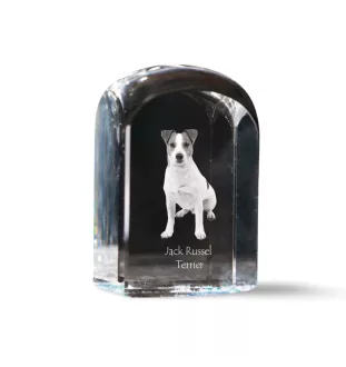 Jack Russell Terrier - Kristallwürfel mit Bild, Hundebild im Kristall, sechseckiger Papierclip von Art-Dog.