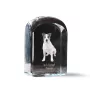 Jack Russell Terrier - crystal cube with a photo, photo of a dog in crystal, cubic paperweight from Art-Dog brand