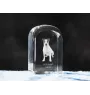 Jack Russell Terrier - crystal cube with a photo, photo of a dog in crystal, cubic paperweight from Art-Dog brand