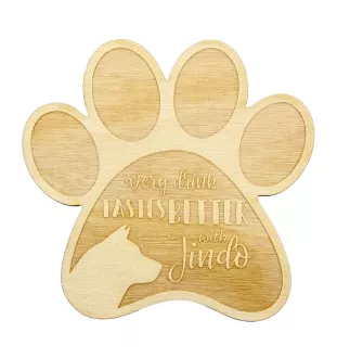 Koreanischer Jindo, Korea Jindo Dog, Jindo-gae - Tasse Untersetzer, graviert Untersetzer mit Hund, Geschenk für Hundeliebhaber von Art-Dog Marke