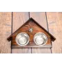 Jack Russell Terrier - wooden stand with bowls for a dog, decorative dog bowls, a gift for adopting a dog from the Art-Dog brand