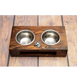 Jack Russell Terrier - Holzständer mit Näpfen für Hunde, Edelstahlnäpfe, Geschenk zur Adoption eines Hundes von der Marke Art-Dog