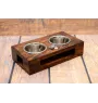 Jack Russell Terrier - wooden stand with bowls for a dog, steel dog bowls, a gift for adopting a dog from the Art-Dog brand