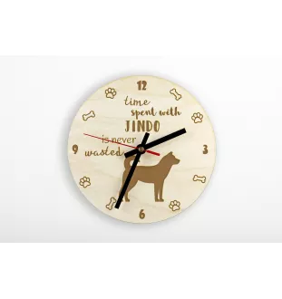Koreanischer Jindo, Korea Jindo Dog, Jindo-gae - Uhr mit Hund, Holzuhr mit Gravur, personalisierte Uhr von Art-Dog