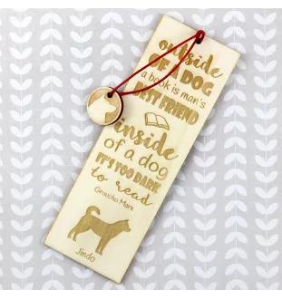 Jindo coréen, spitz coréen de Jindo - marque-page pour livre avec chien, marque-page personnalisé, cadeau pour les amateurs de livres de la marque Art-Dog