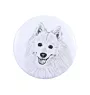 Spitz japonais - aimant avec un œil de chien, exceptionnellement léger, aimant puissant, produit fabriqué à la main par la marque Art-Dog
