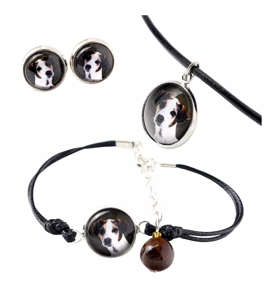 Jack Russell Terrier - ensemble de bijoux dans une boîte, collier, boucles d'oreilles, bracelet, produits de la marque Art-Dog