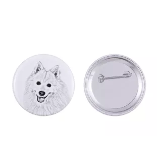 Japan-Spitz, Japanischer Spitz, Nihon Supittsu - Anstecknadel mit Ihrem Hund, fügen Sie Ihr eigenes Foto hinzu, Marke Art-Dog