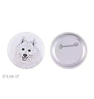 Japanese Spitz, Nihon Supittsu - pin with your dog, add your own photo, Art-Dog brand