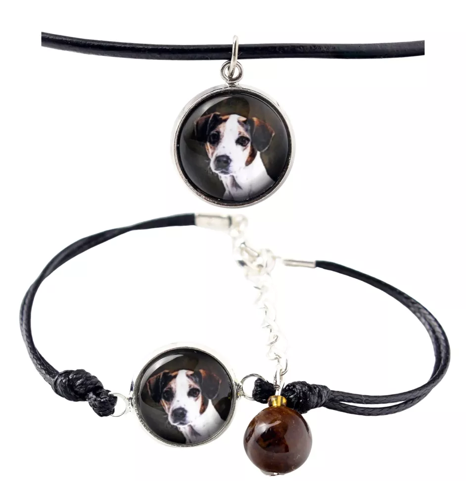 Jack Russell Terrier - ensemble de bijoux avec votre photo, ensemble fait à la main, bracelet et collier de la marque Art.-Dog