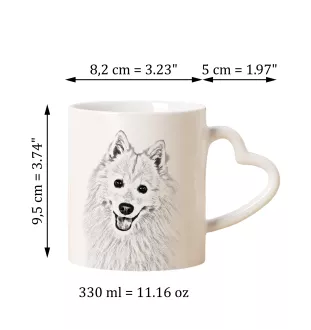 Spitz japonais - tasse avec chien, une tasse adorable avec une anse en forme de cœur, un cadeau universel de la marque Art-Dog