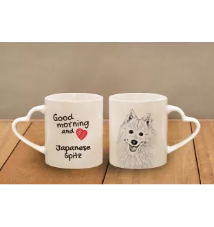 Spitz japonais - tasse avec chien, une tasse adorable avec une anse en forme de cœur, un cadeau universel de la marque Art-Dog