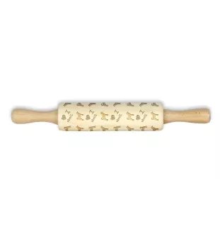 Jindo, Korea Jindo Dog, Chindo dog - small rolling pin with a dog, patterned dough roller, gadget for ceramicists from the Art-Dog brand