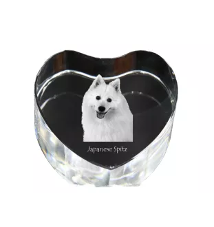 Szpic japoński serce kryształowe z psem Art-Dog