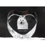 Japan-Spitz, Japanischer Spitz, Nihon Supittsu - Hundebild im Kristall, Kristallherz, einzigartiger Bilderrahmen der Marke Art-Dog