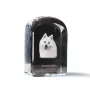 Spitz japonais - un cube de cristal avec une photo, une photo de chien dans le cristal, un presse-papiers cubique de la marque Art-Dog
