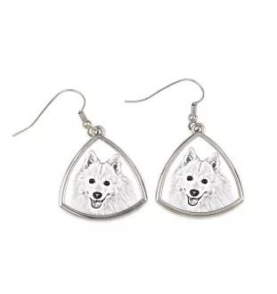 Japan-Spitz, Japanischer Spitz, Nihon Supittsu - Hund Ohrringe, hängende Ohrringe mit Bild, personalisierter Schmuck mit dem Aufdruck der Marke Art-Dog