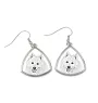 Japanese Spitz, Nihon Supittsu - dog earrings, hanging earrings with a picture, personalized jewelry with Art-Dog brand print