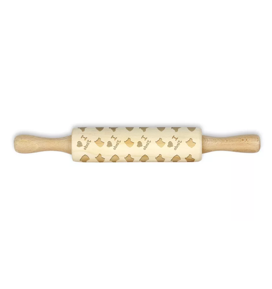 Jindo coréen, spitz coréen de Jindo - petit rouleau à motifs de chien, rouleau à pâtisserie pour enfant, décoration en argile céramique de la marque Art-Dog