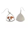 Jack Russell Terrier - boucles d'oreilles avec une photo et un motif de chien géométrique Art-Dog