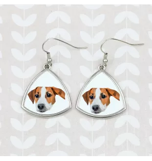 Jack Russell Terrier - earrings with a picture and the inscription geometric dog Art-Dog