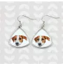 Jack Russell Terrier - earrings with a picture and the inscription geometric dog Art-Dog