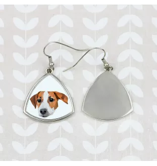 Jack Russell Terrier - earrings with a picture and the inscription geometric dog Art-Dog