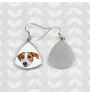 Jack Russell Terrier - earrings with a picture and the inscription geometric dog Art-Dog