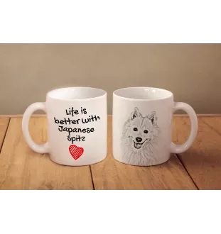 Japanese Spitz, Nihon Supittsu - cup with a dog, cup with a photo, personalized gift from the Art-Dog brand
