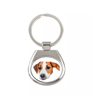 Jack Russell Terrier - geometrischer Schlüsselanhänger mit Foto und Aufschrift Art-Dog