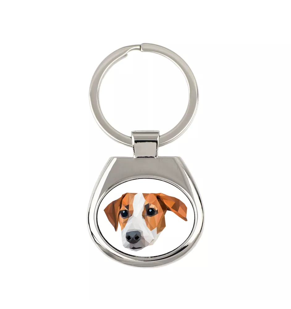 Jack Russell Terrier - porte-clés géométrique avec photo et inscription Art-Dog