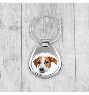 Jack Russell Terrier - geometric keychain with a photo and the inscription Art-Dog
