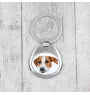 Jack Russell Terrier - geometric keychain with a photo and the inscription Art-Dog